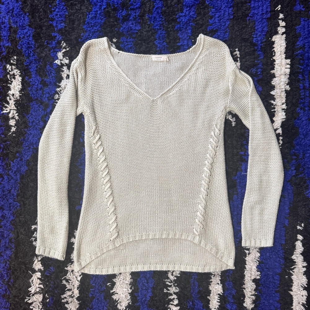 Francesca’s Harper Heritage Knit Cream Sweater